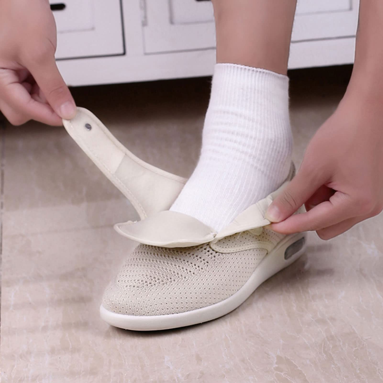 Damskie Buty Dla DiabetykóW Buty Do Chodzenia Bardzo Szerokie Regulowane Trampki Rekreacyjne Na ObrzęK OpuchnięTych StóP Ortopedyczne Buty Dla OsóB Starszych(Size:42,Color:Niebieski)