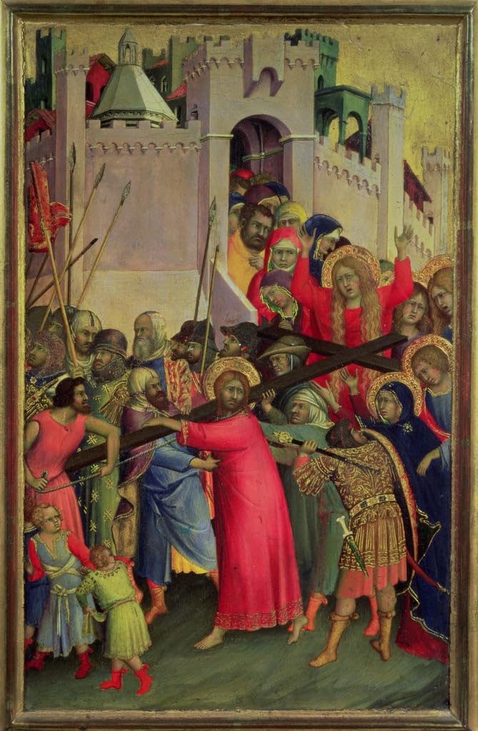 Pintura Camino al Calvario de Simone Martini para decorar despachos con lienzos grandes 5