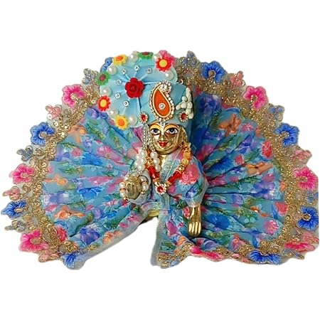 LED Light Two-in-One Radhe Radhe Kanhaji Dress with Mukut, Bansuri and a Surprise Gift