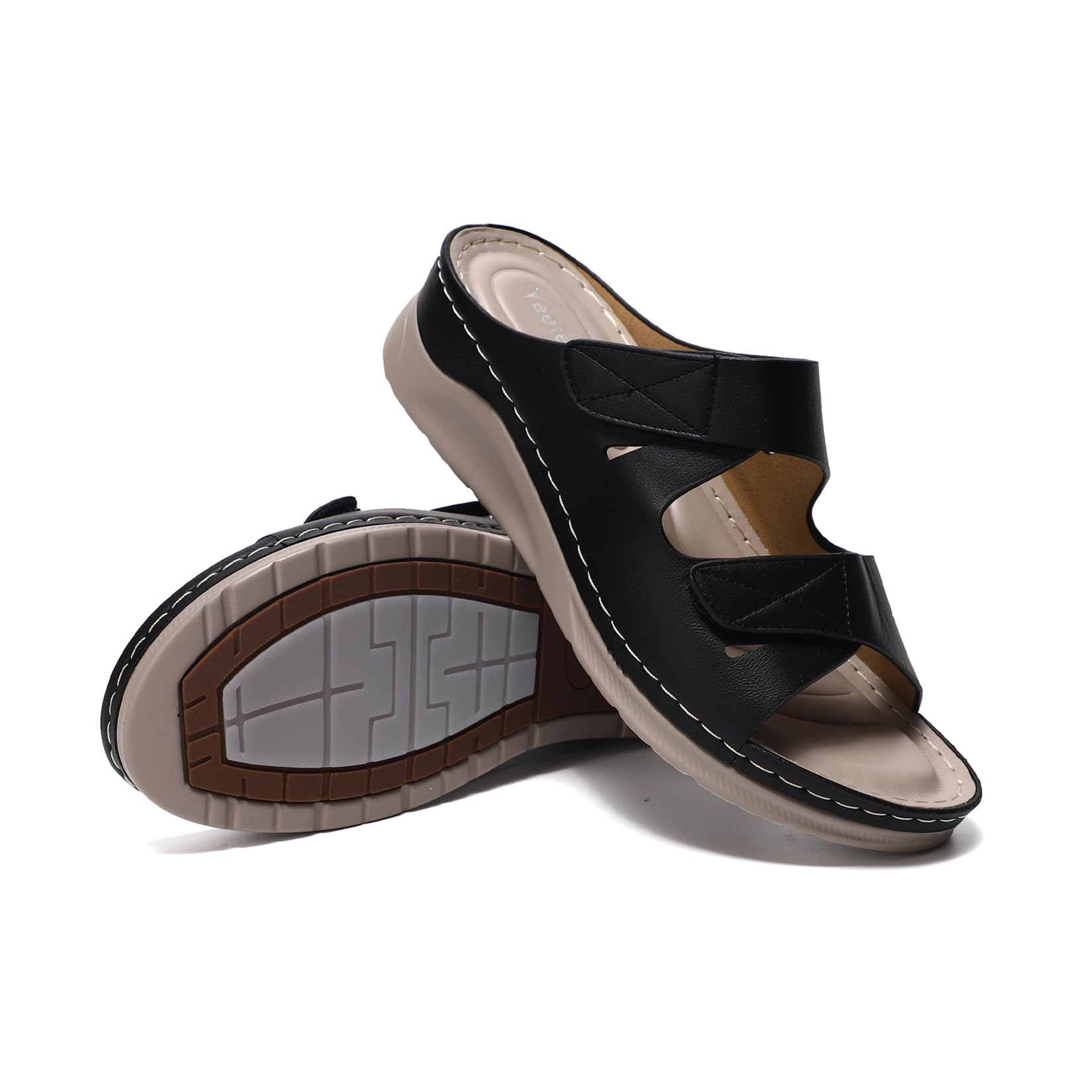 Sandales Femme Compensées Chaussons Bout Ouvert Plateforme Chaussures Orthopédique Pantoufles Léger Antidérapante Claquettes