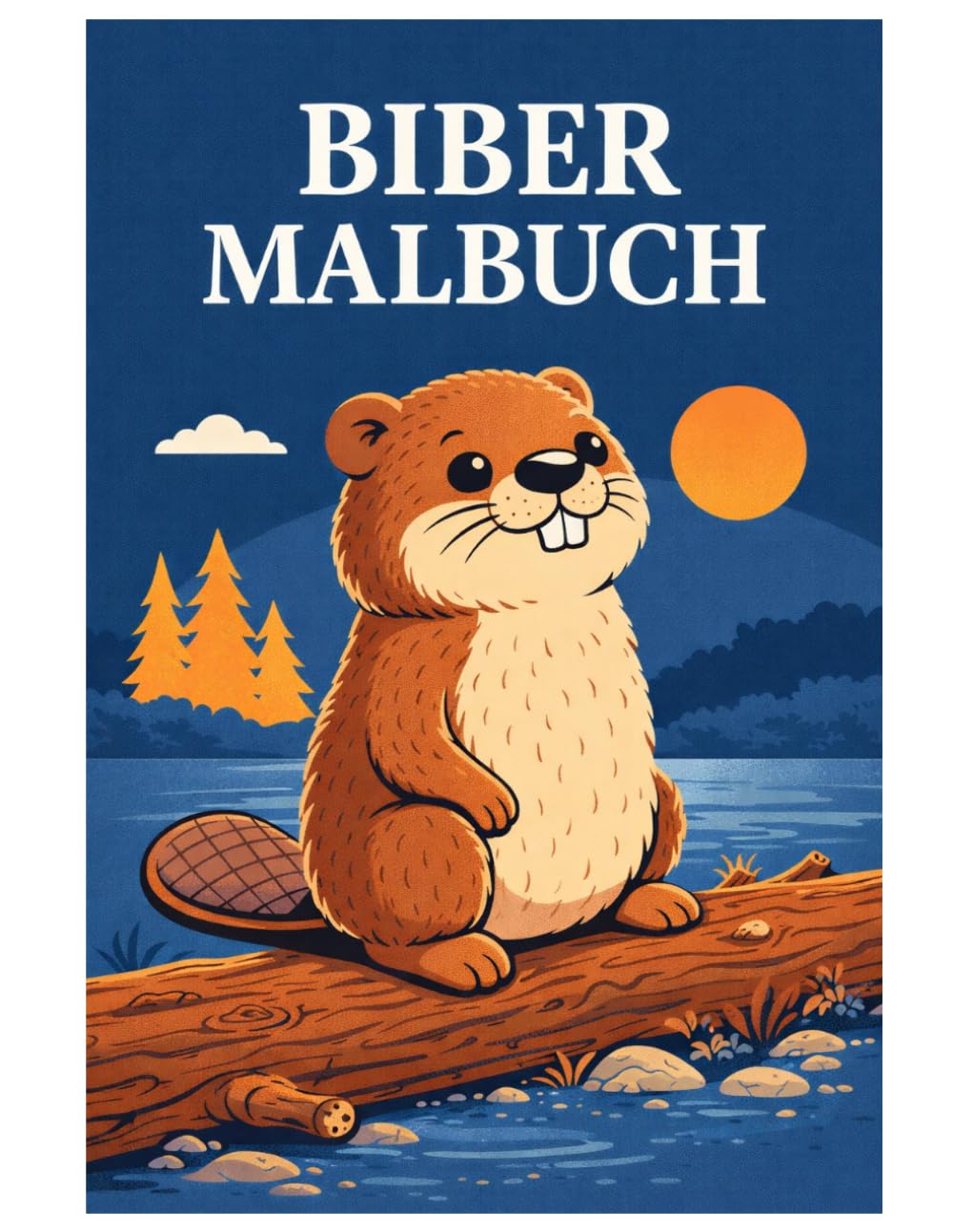 Biber Malbuch: Biber Ausmalbilder für Kinder – Natur Malbuch mit süßen Waldtieren und ruhigen Motiven