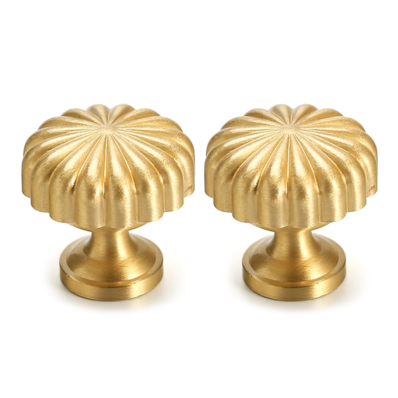 2Pcs Brass Dressers Knob Kitchen Cabinet Door Handle Wardrobe Pulls Round Stripe Drawer Knob Furniture Hardware Brass Cabinet Pull and