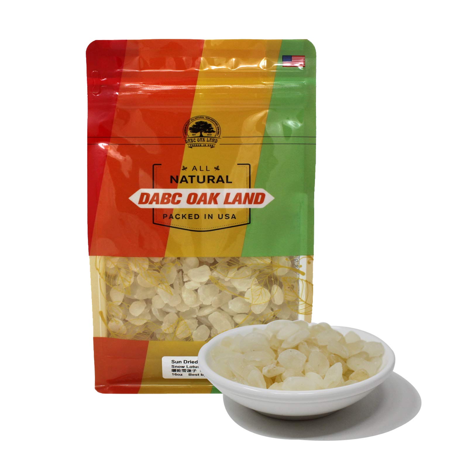DABC OAK LANDDried Snow Swallow Natural Malaysia, 100% Natural Snow Lotus Seed Gum Gleditsia Sinensis, Plant Collagen and Low Fat, Good With Peach Gum 清熱潤肺 排毒養顏 AAA級精選 野生雙莢皂角米 雪蓮子 16OZ/Bag