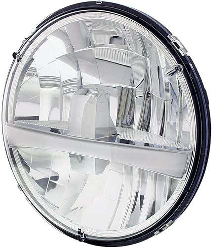 Miniatura 3 de United Pacific 31458 ULTRALIT - Faro delantero redondo LED de alta potencia de 7 pulgadas con señal de giro y barra de luz de posición ámbar, diseño
