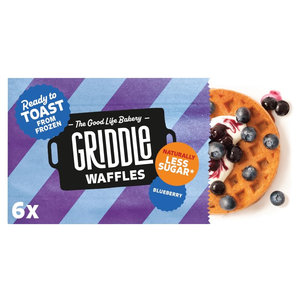 Griddle Bluberry Wholegrain Waffles, 6 x 32g (Frozen)