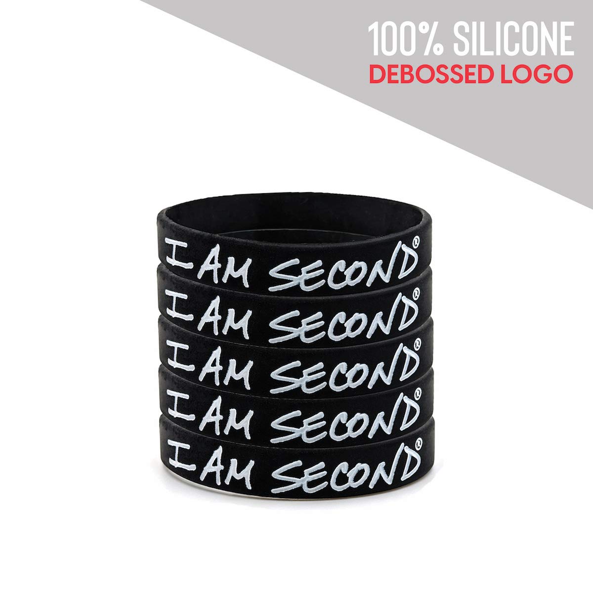 I Am Second 5-Pack Classic Youth/Small Silicone Wristbands