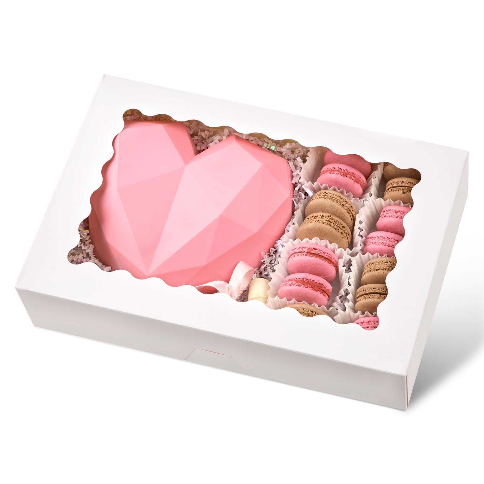24pcs Bakery Boxes 10x10x2.5 Inches Cake Boxes Cookie Boxes Strawberry
