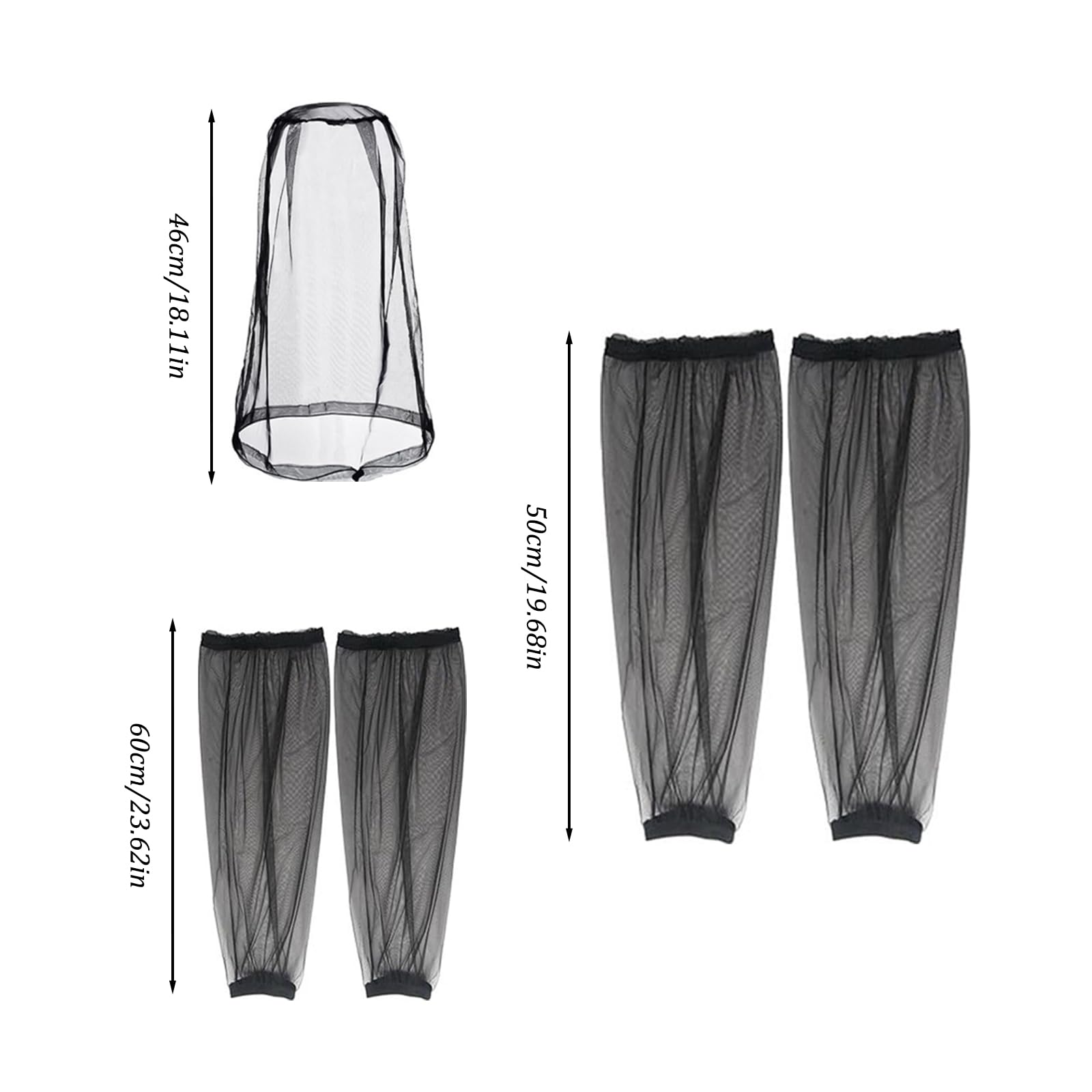 Zanzariera Testa in Rete, 5Pcs Cappello Zanzariera Traspirante Mesh Maniche Anti-Zanzare per Braccia e Gambe, Zanzariera a Maglia Fine per Il Viso con Borsa per Outdoor Pesca