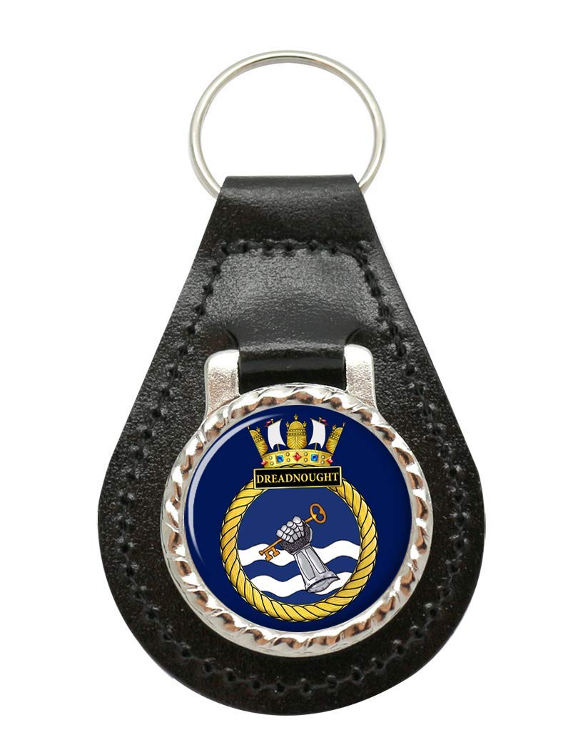Giftshop UK HMS Dreadnought, Royal Navy Leather Key Fob