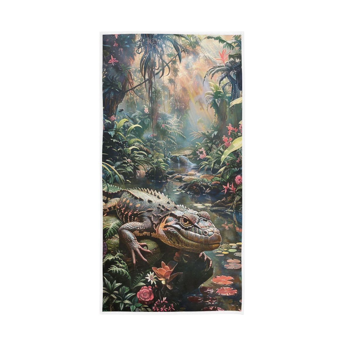 LSRCPD Jungle Reptile Hand Towels and Wash Cloths for Bathroom, Hand Towel for Bathroom, Travel, Camp, Hotel, Spa 15 x 30 Inches