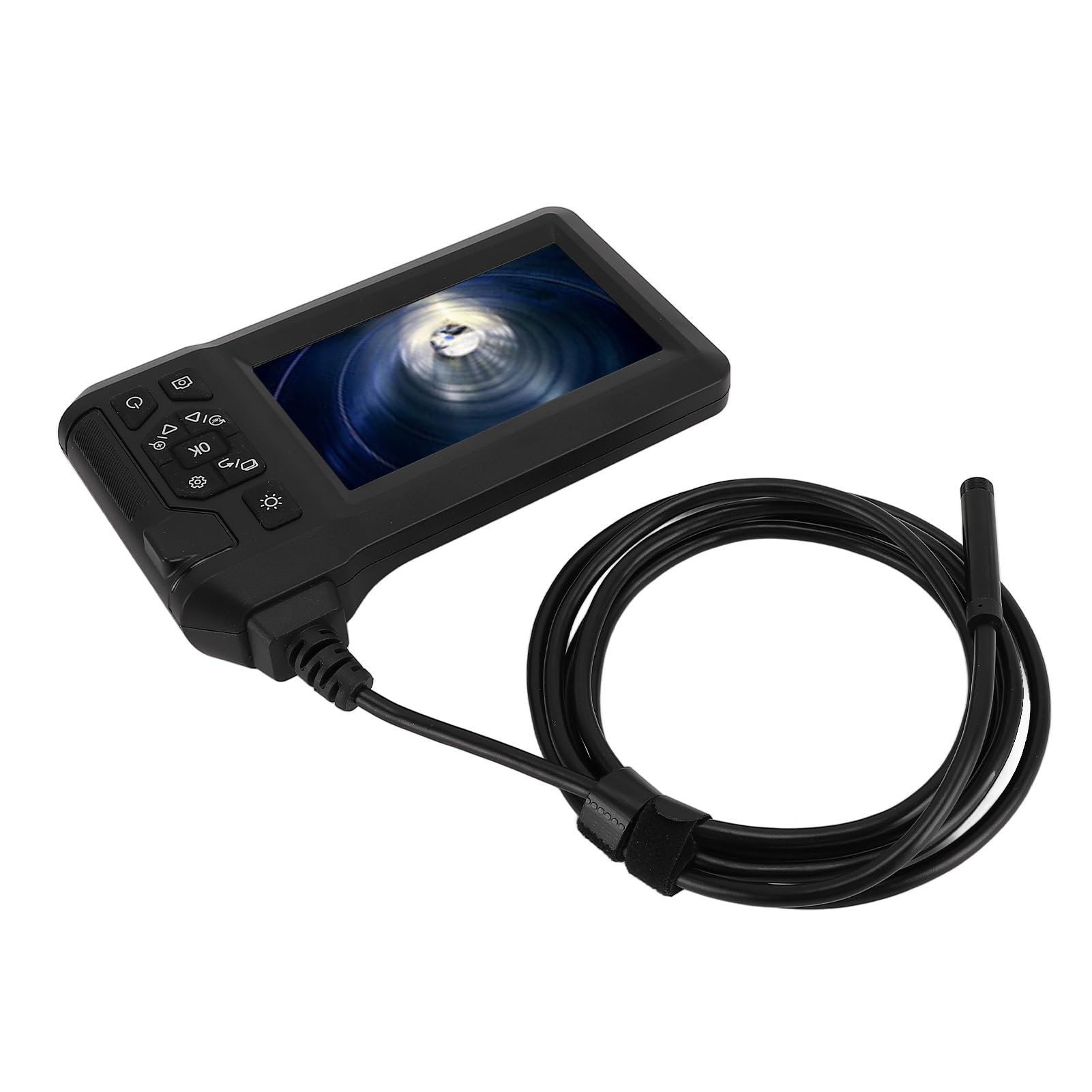 Industrial 1080P Digital Borescope Inspection Camera 8mm IP67 Sewer Camera with 4.3in LCD Screen 8 LED Lights 2m Cable. phone. a. ensure. clear. Best. Lights. to. to. mobile.