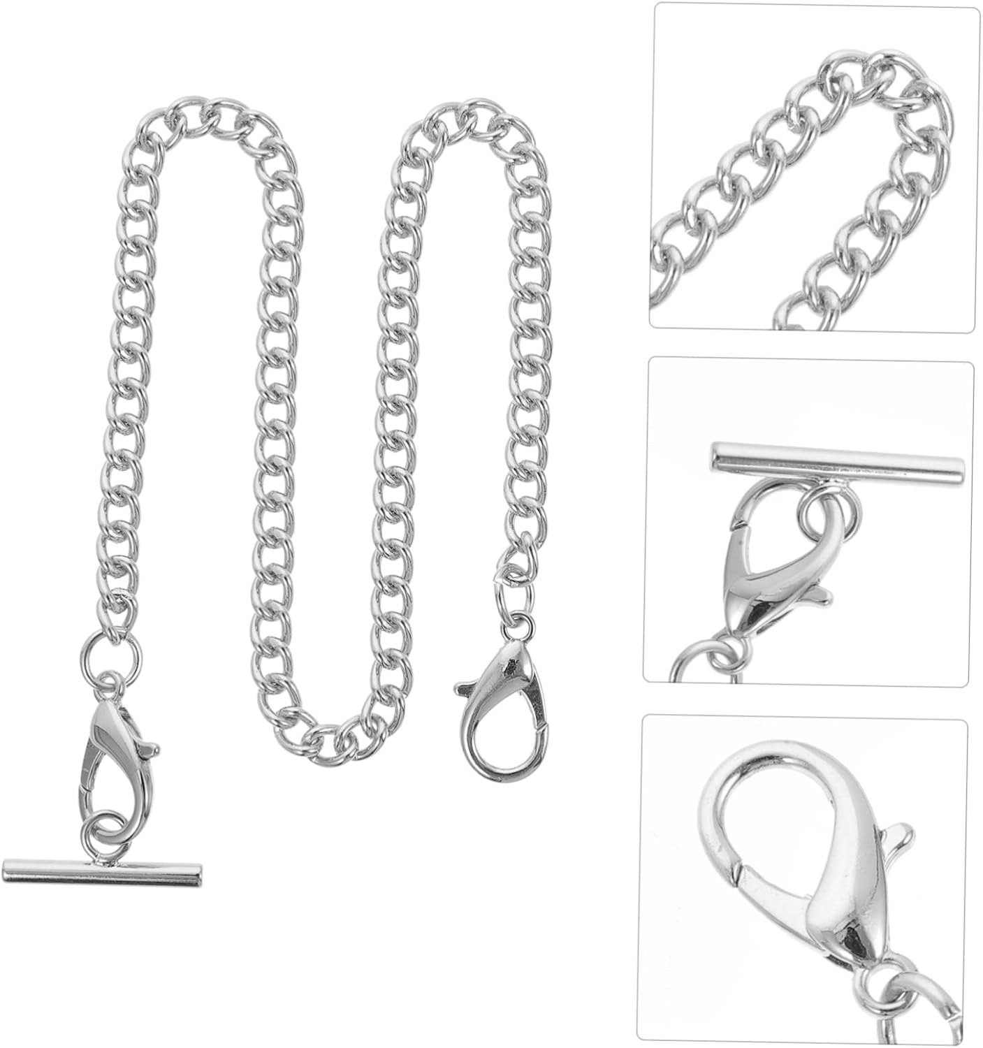 2pcs Hanging Pocket Watch Chain Electroplated Clothing Accessory for Men Lightweight and Stylish Design Resistant for Fashionable Attire and Decoration