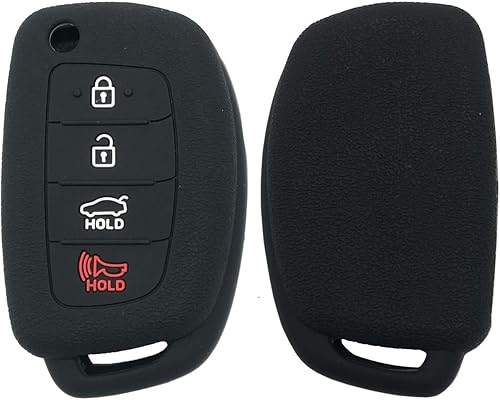 Miniatura 4 de Funda protectora de silicona de 4 botones para llavero Hyundai Sonata Santa Fe sin llave con control remoto (1 unidad)