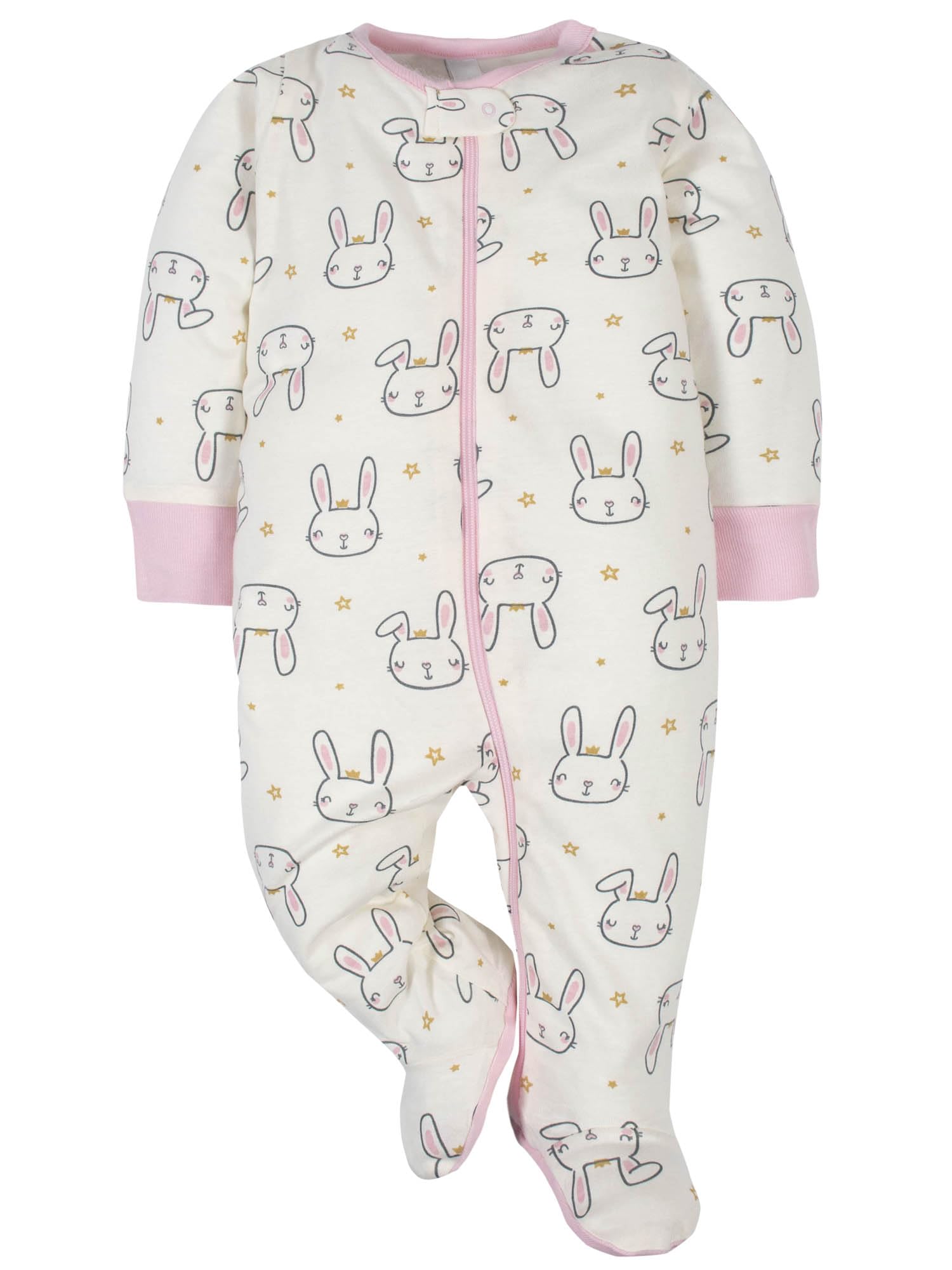 Gerber Baby Girls 4 Pack Sleep 'N Play Footie Baby and Toddler Sleepers - 4