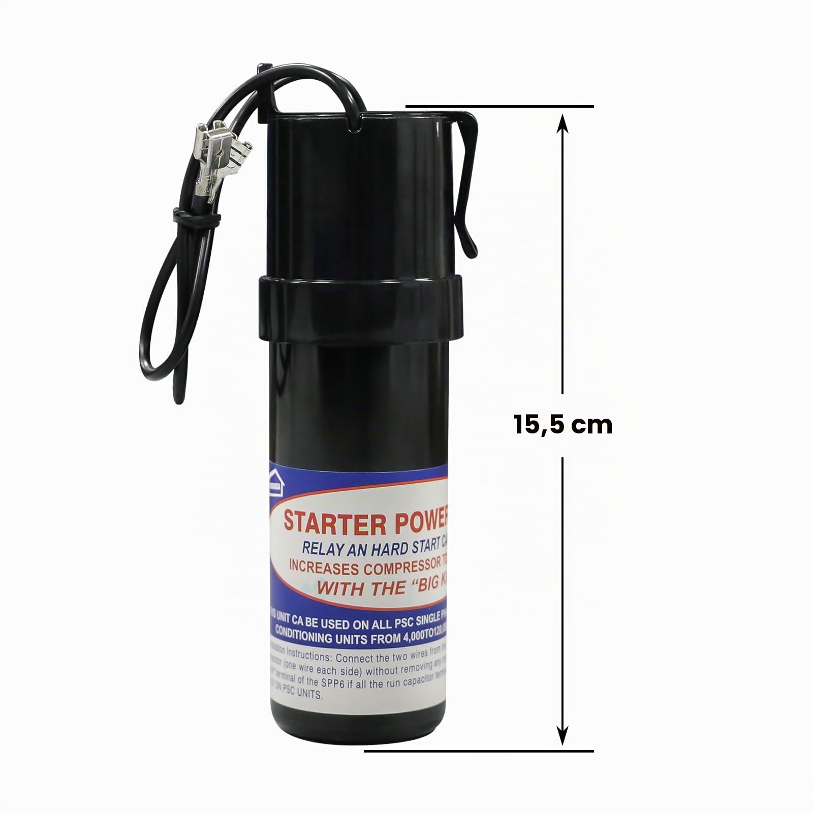 SPP6 - Kit de arranque duro para aire acondicionado, repuesto de 115 V a 288 VAC, unidades de condensador de arranque duro de 4.000 a 120.000 (1/2 a 10 H.P.), aumenta el par del compresor 500%, 2