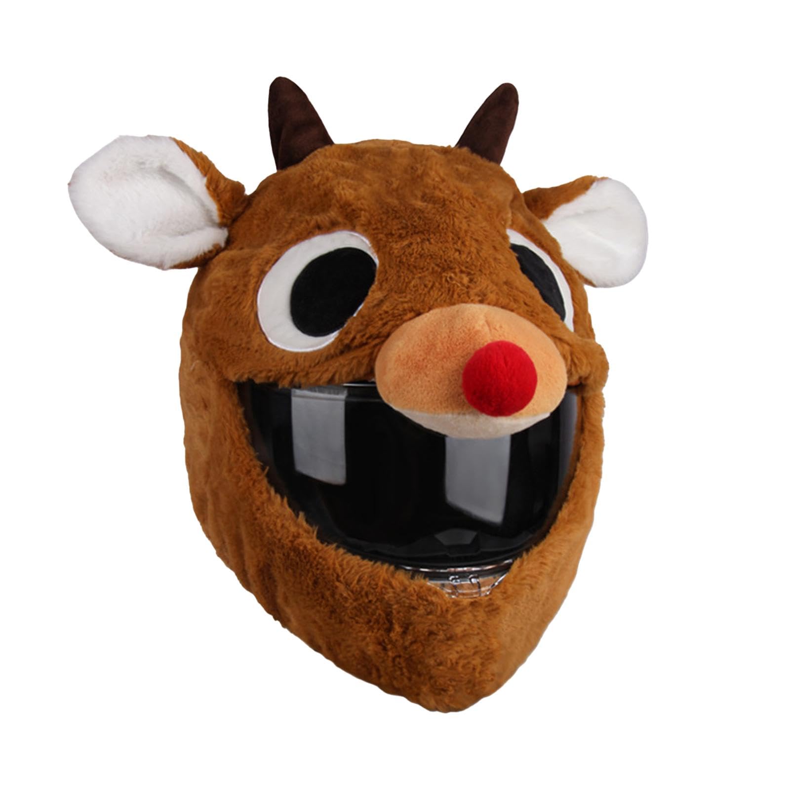 Dickly Helmet Cover Helmet Protective Cover Reindeer Shaped Protective Soft Eye Catching Style Motorbike Increase Riding Fun Cartoon — image 1