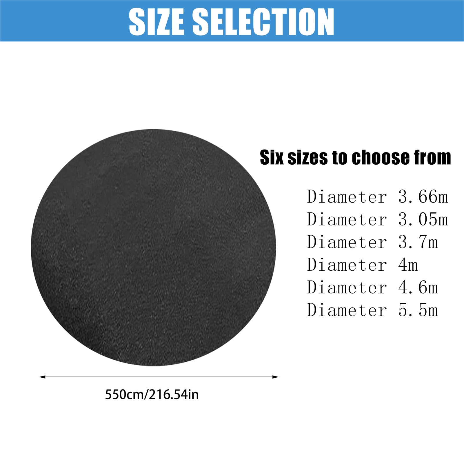Tapis de Sol Piscine,Tapis de Revêtement de Sol de Piscine, Tapis Piscine Hors Sol, Installation Facile, Découpe Simple, Protection pour Éviter Les Perforations des Objets (5.5m/18ft)