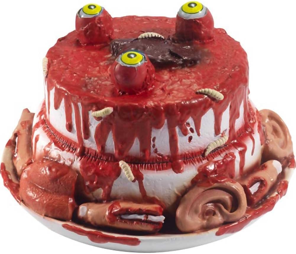 Amazon Com Smiffys Latex Gory Gourmet Zombie Cake Prop Red One Size Clothing Shoes Jewelry