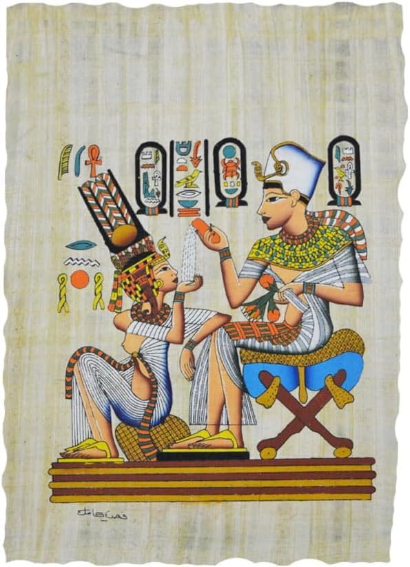 Papyrus égyptien authentique de Toutankhamon fait main 33x43 cm
