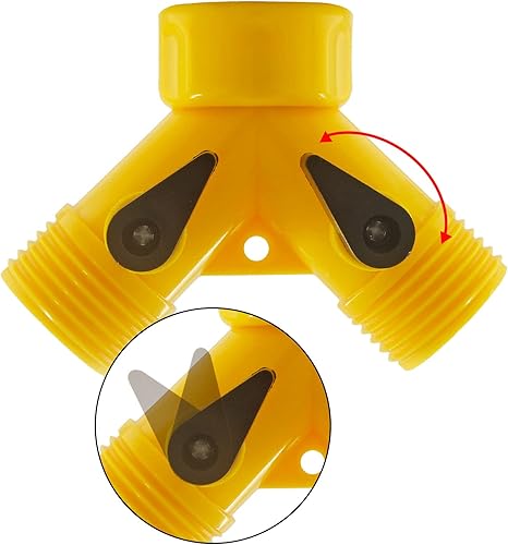 Miniatura 3 de Rierdge 6 adaptadores de manguera de 2 vías, válvula en Y, conector de manguera de jardín, adaptador de grifo de espiga antioxidante, manguera de