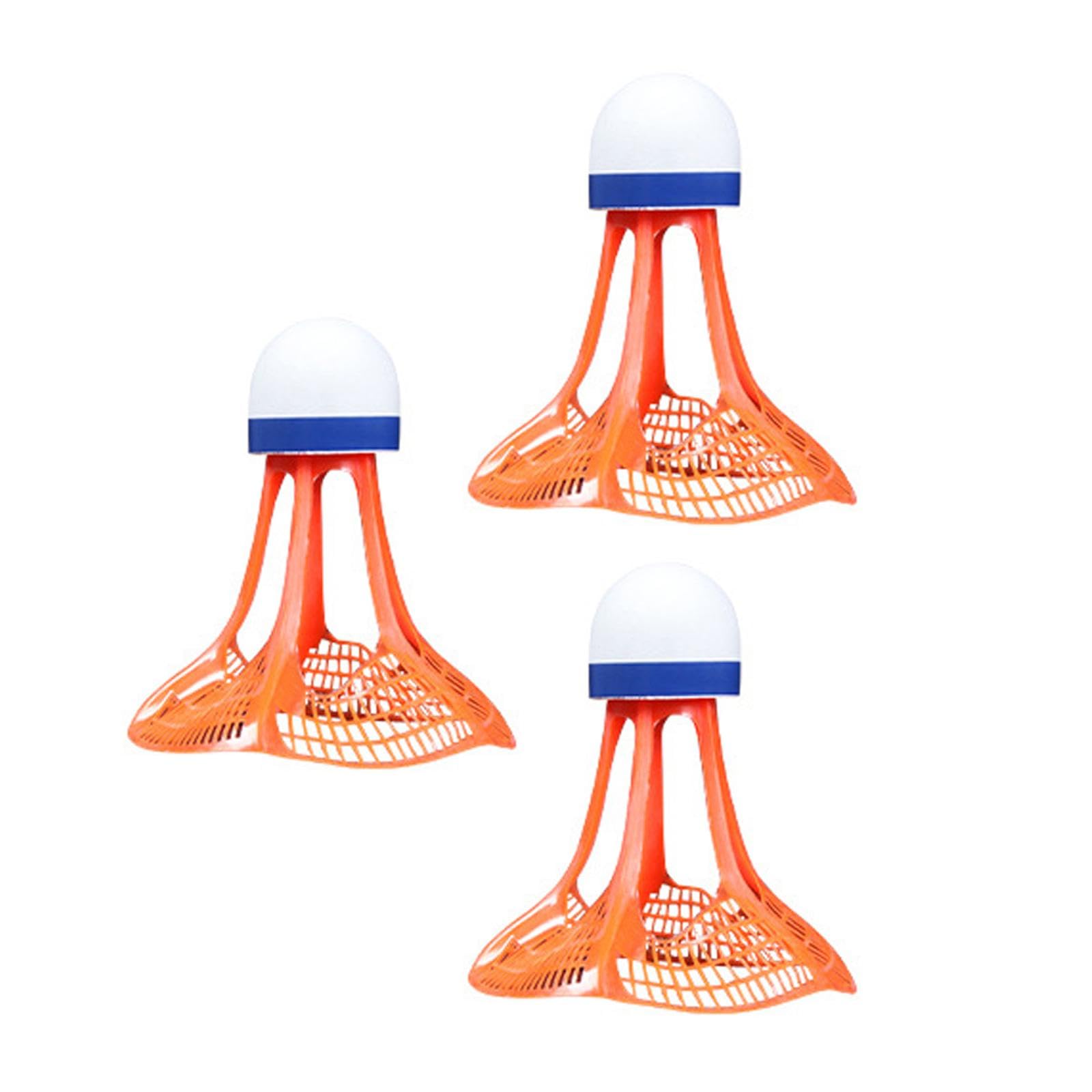 Harilla 3x Windproof Badminton Shuttlecocks Wear Resistant Stable Sports Training Badminton Balls Outdoor Badminton Shuttle Badminton Training Kit for Garden Beaches Outdoor, Orange