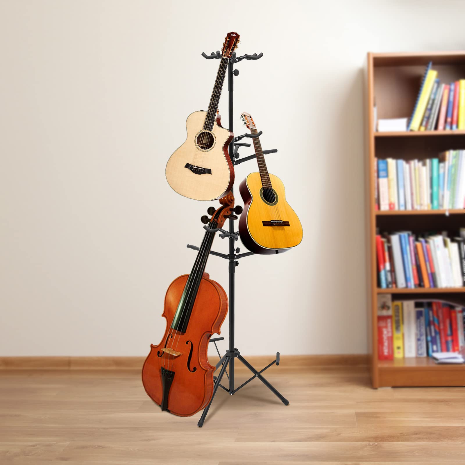Gitarrenständer mit 3 Ebenen, Multi-Ständer, Präsentationsständer für elektrische oder akustische Gitarren – für 9 Instrumente – praktische und organisierte Aufbewahrung