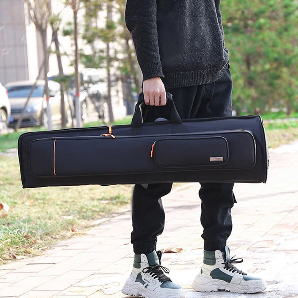 Vaguelly wasserdichte Oxford Stoff Posaunentasche Mit Großer Kapazität Schulter- Und Handtragbar Robuster Doppel-Schulter Rucksack Für Tenor Und Bass Posaune 36.22X10.24X10.24 Zoll