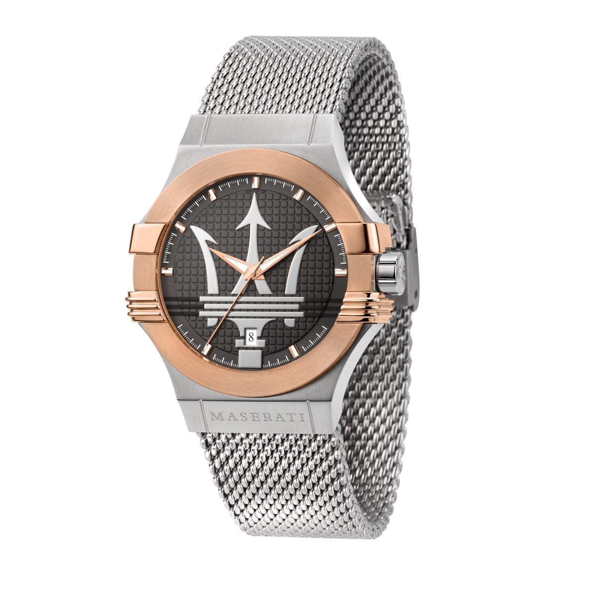 MaseratiReloj para Hombre, Colección Potenza, en Acero Inoxidable, PVD Oro Rosa, con Correa de Acero Inoxidable - R8853108007