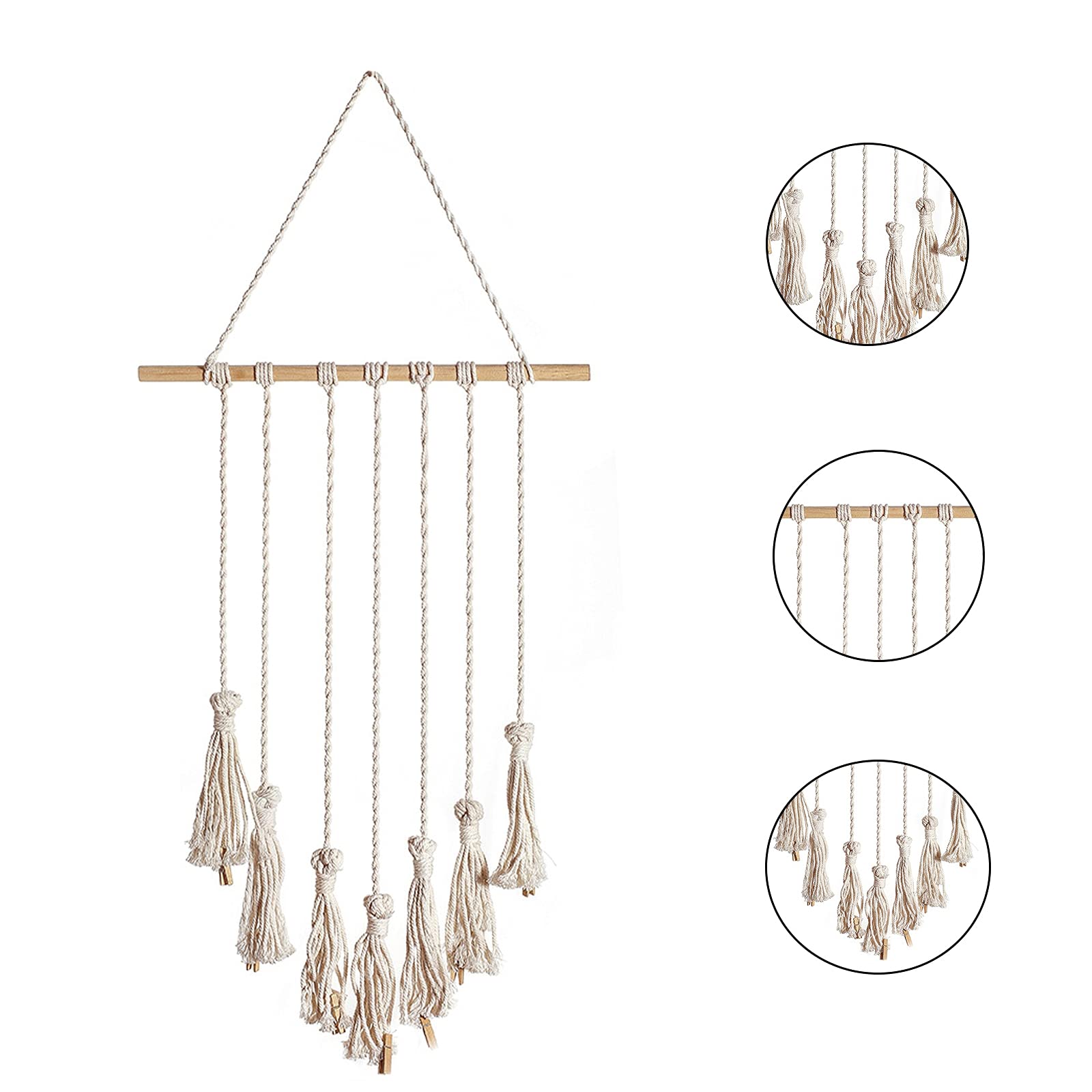 Belle Vous Macramé Photo Frame Wall Mount 40 X 92 Cm For 25 Photos With