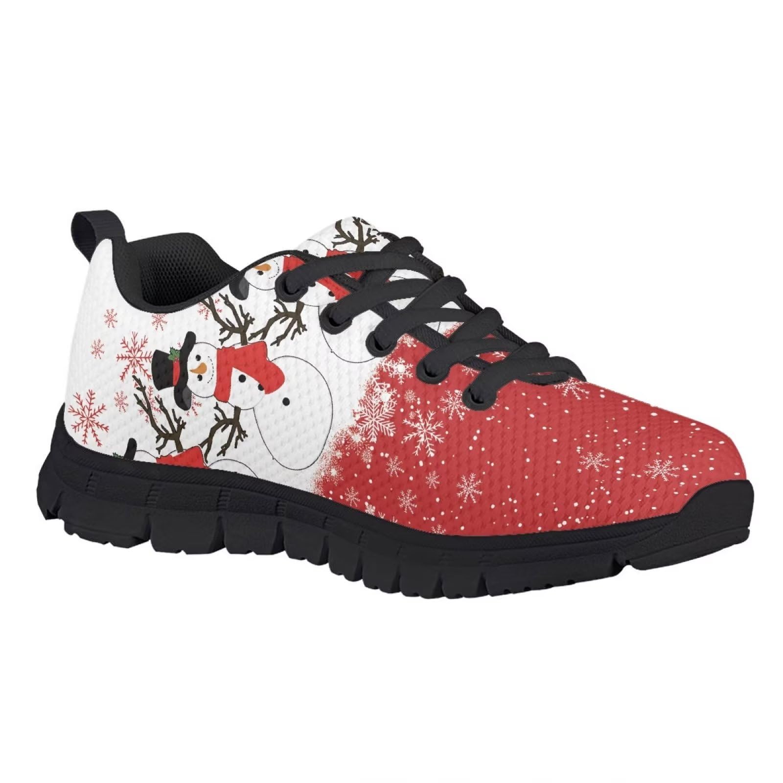 Gomyblomy Snowmen Kids Running Shoes, Christmas Theme Breathable Mesh Kids Casual Shoes, Durable Lightweight Breathable Sneakers
