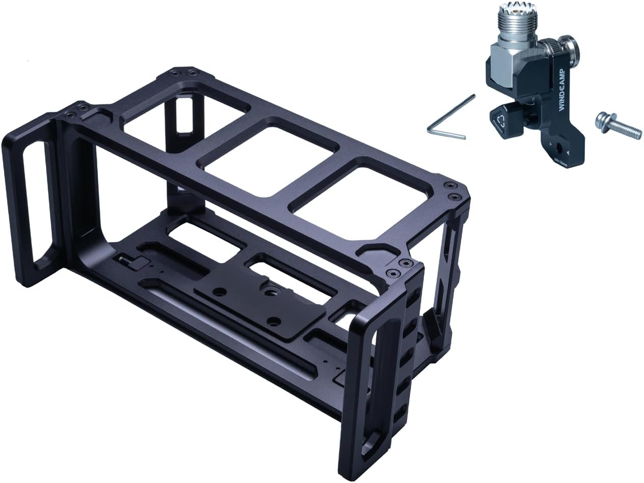 1 Set WINDCAMP ARK-705 Shield+RC-2 Quick Release Antenna Support for Portable Short Wave Radio ICOM 705 IC-905 ICOM 905 Carry Cage for ICOM IC-705