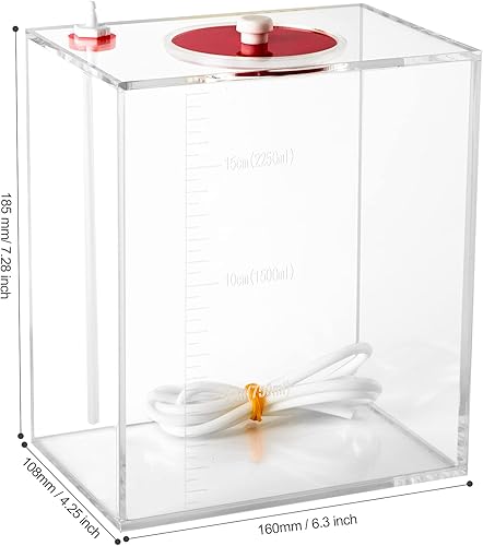 Acryli Made - Cubo de almacenamiento de líquidos para bomba dosificadora (6.3 x 4.25 x 7.28 pulgadas 84.5 fl oz2.5 L)