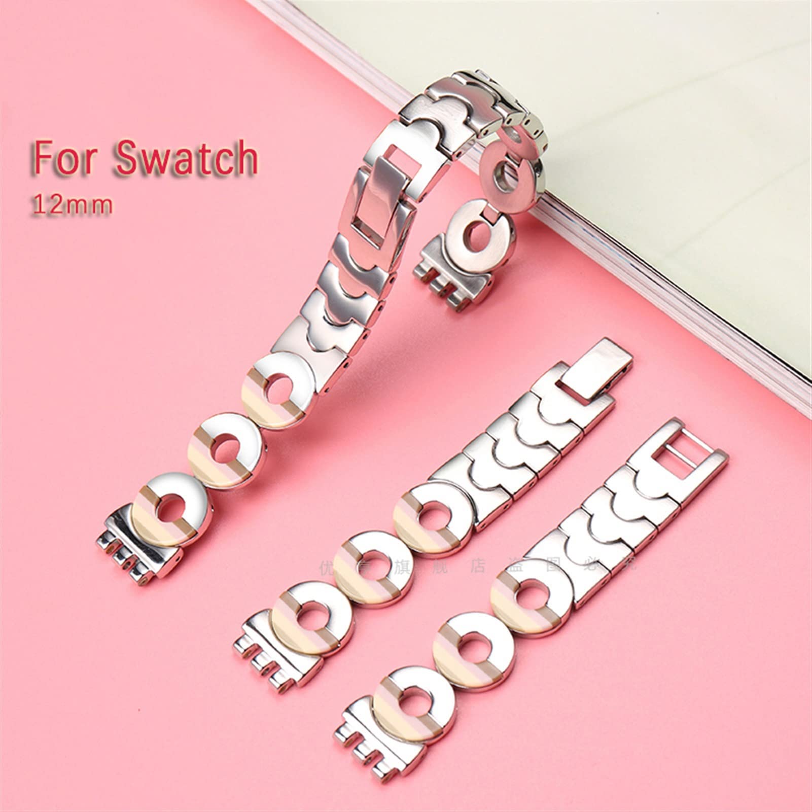 Damski pasek do zegarka ze stali nierdzewnej do zegarka Swatch 12 mm LB184 LW143 LL115 bransoletka akcesoria