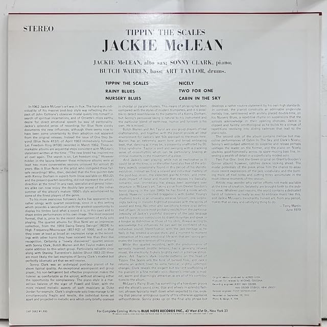 ジャッキー・マクリーン　ティッピン・ザ・スケールズ　トーン・ポエト　高音質LP Jackie McLean - Tippin' The Scales (Blue Note) 1962」お蔵