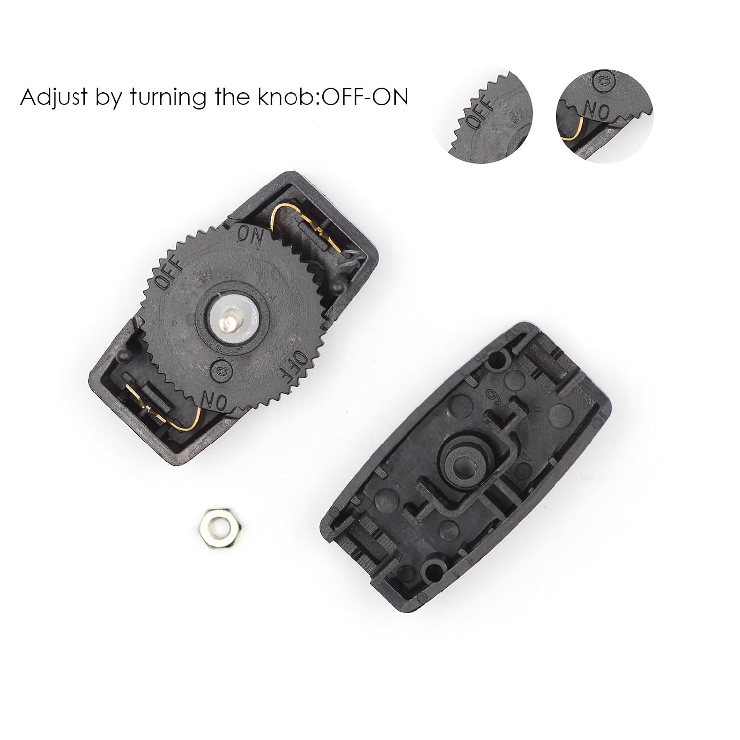 Inline Rotary Cord Switch Replacement Gear Light Switch for 18/2 SPT-2 Lamp Cord Thumbwheel Actuator On/Off Control for Table or Floor Lamps image 2