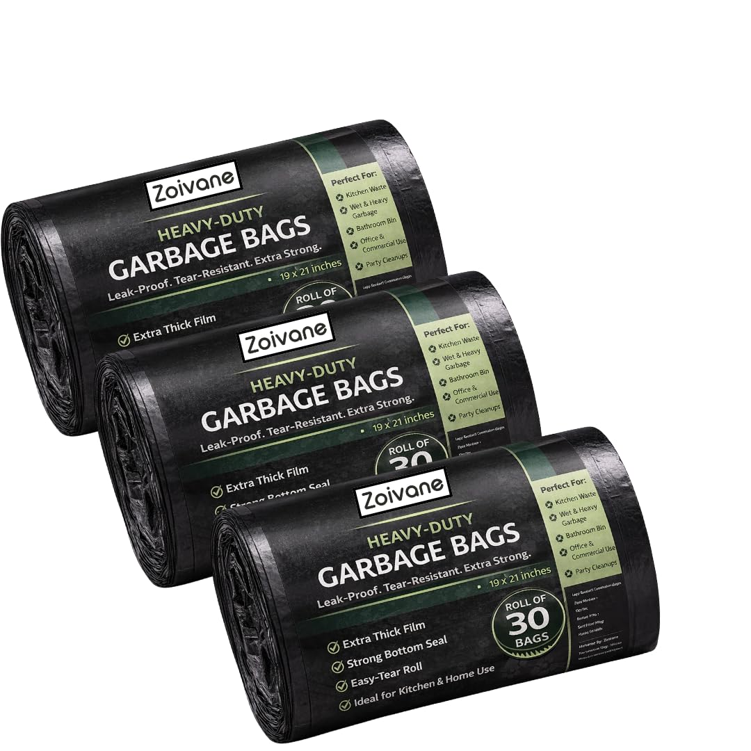 Zoivane Heavy-Duty Star Seal Garbage Bags – Leak-Proof, Tear-Resistant | Roll of 30 x 3,-picture-25