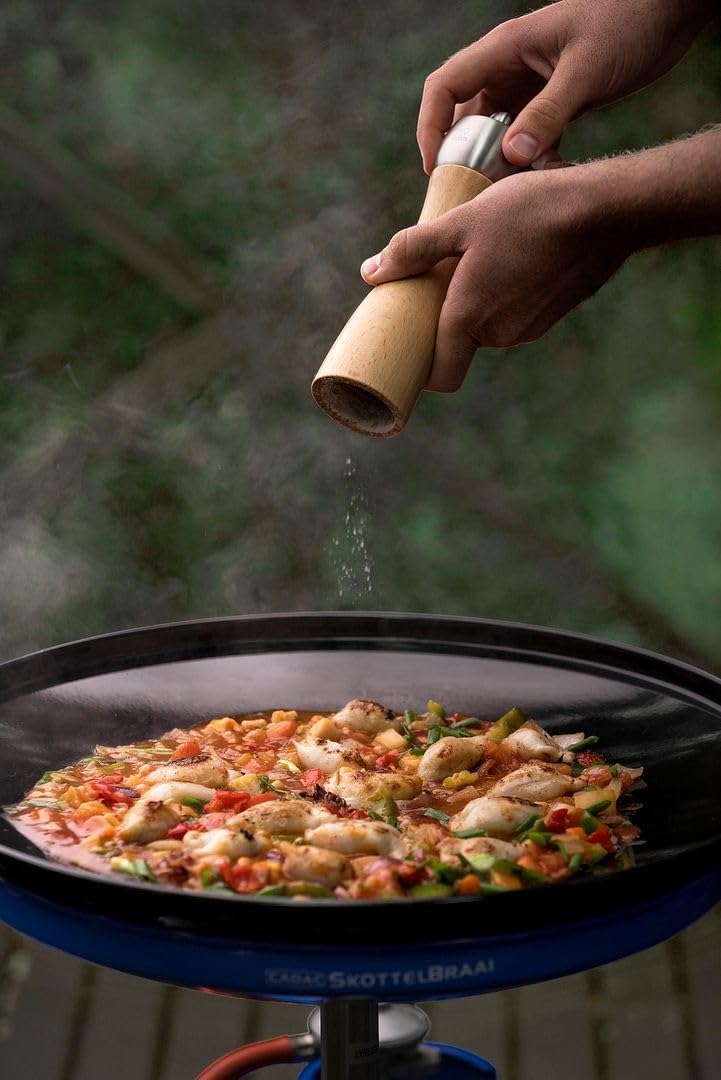 CADAC Skottelbraai Original 28-37mBar Barbecue Noir Gris Bleu avec Support de Casserole et Sac de Rangement