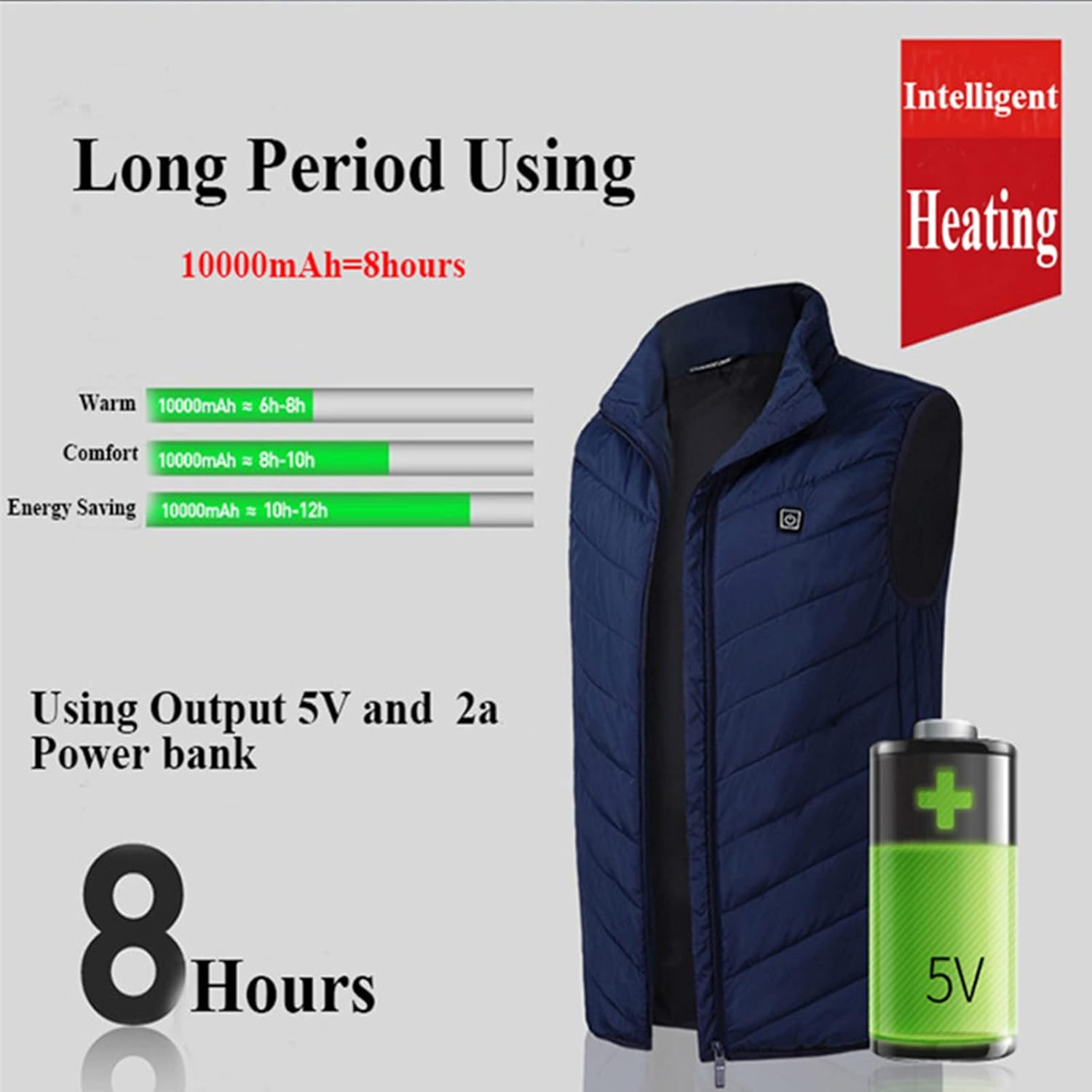 HB1 Heated Vest Jacket Fashion Men Coat 11pcs Heated Part Intelligent USB Electric Heating Thermal Winter Warm Clothes