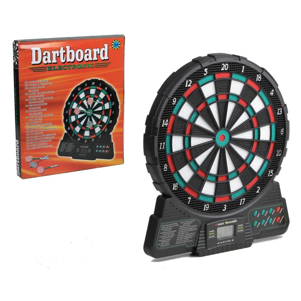 Cible électronique avec fléchettes 31 x 37 cm avec lumières et sons dartboard jeu 1 à 16 joueurs