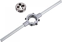 Vista 9 de uxcell Juego de llaves de mango de troquel, M10 x 0.5 roscado redondo y 1.181 in (dados M10-M11) soporte ajustable herramienta de mano