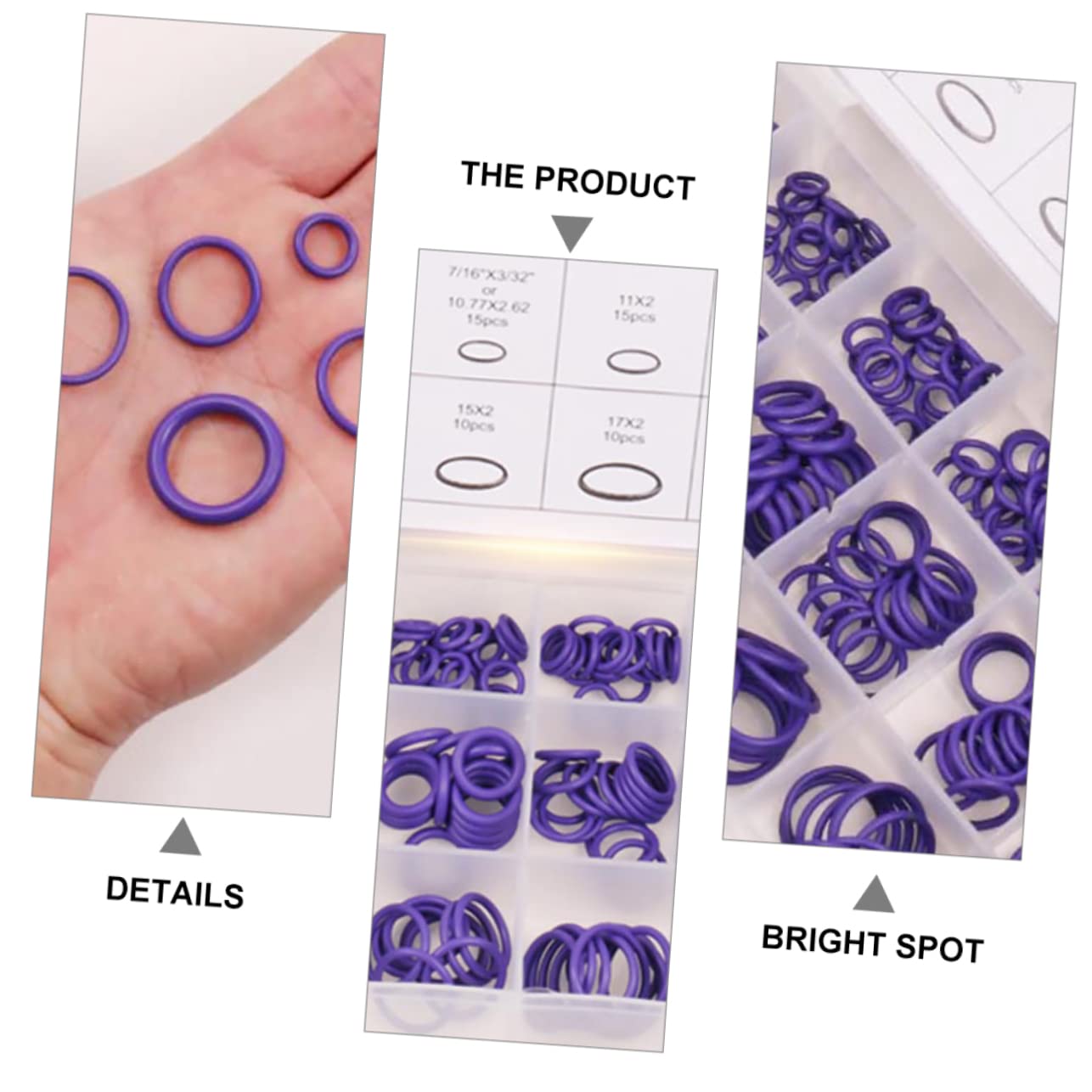 OUNONA Efficient Car Repair 270pcs 18 Size o Rubber Gasket Kit for Auto Maintenance
