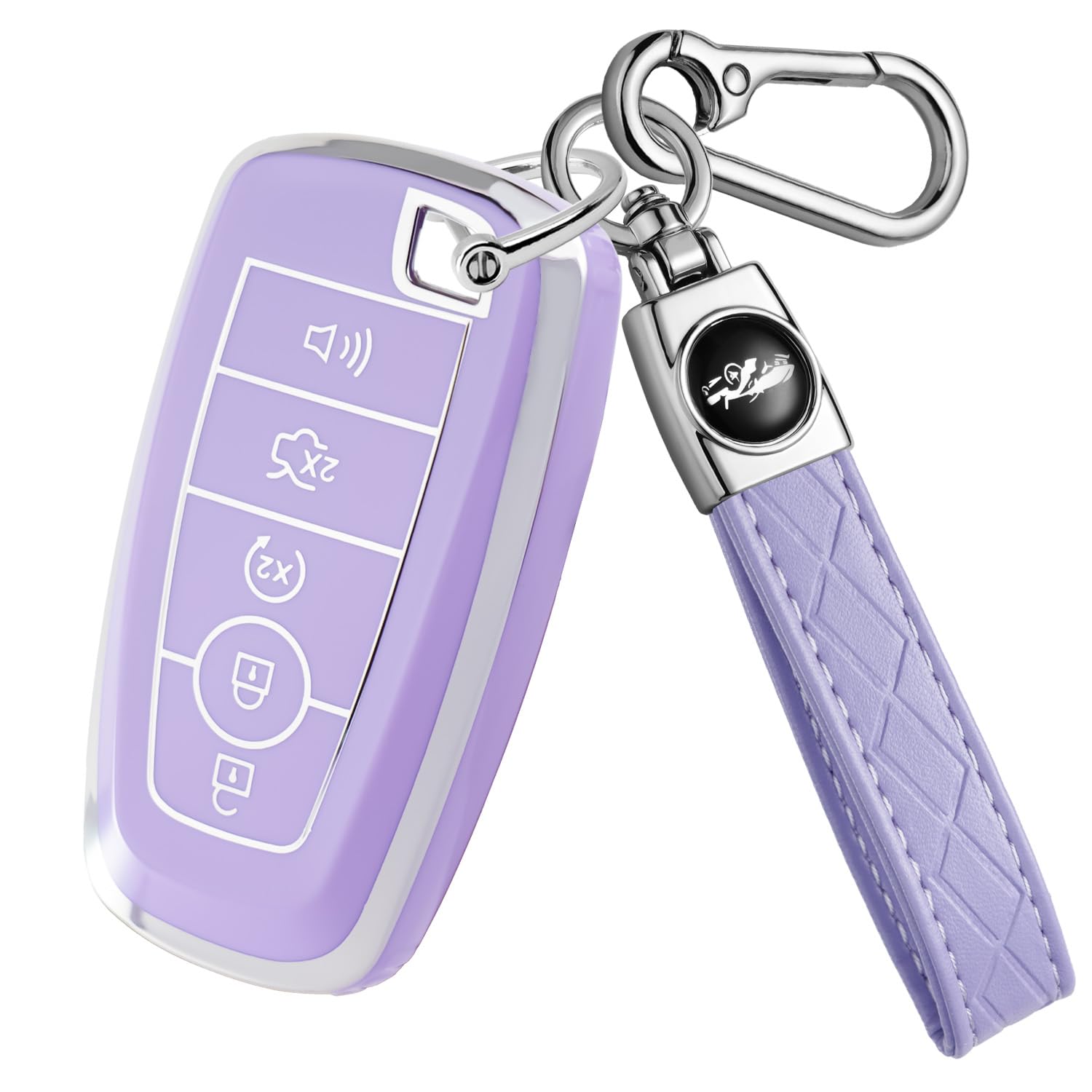Photo 1 of ***Missing key cover***Cxopxoy Soft TPU for Ford Key Fob Cover with Keychain, Key Case Shell Full Protection for F150 F250 F350 Maverick Mustang Explorer Fusion Escape Edge Bronco Accessories, 2018-2026, Purple***Missing key cover***