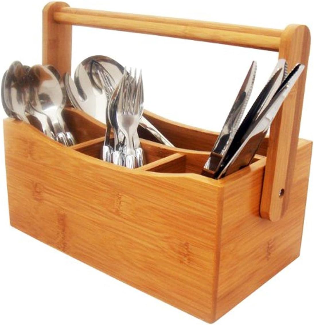 Home Basics Bamboo Flatware Caddy Home & Kitchen
