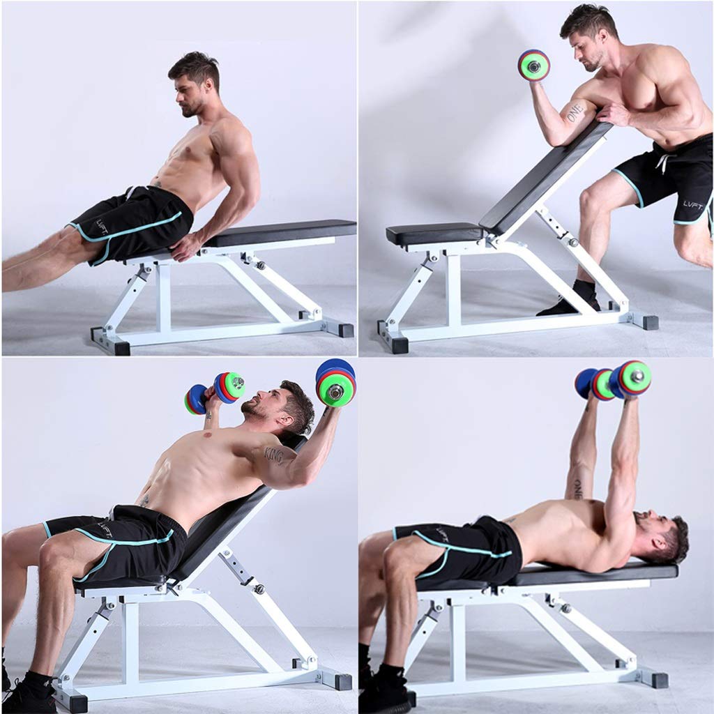 Ławka Do Ćwiczeń Siłowych I Hantli, Czarno-Biała Ławka Do Hantli Do Użytku Domowego, Wielofunkcyjna Deska Do Ćwiczeń Brzucha, Komercyjny Sprzęt Fitness Do Brzuszków