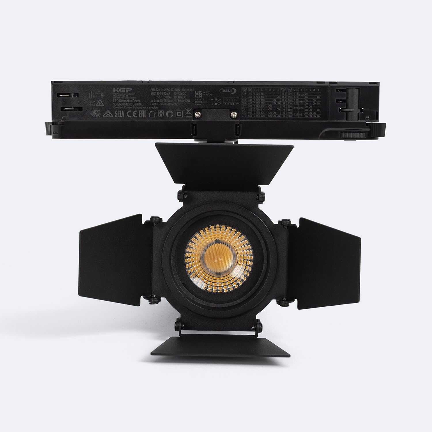 LEDKIA Foco Carril LED Trifásico 30W Fasano Cinema CCT Seleccionable Regula