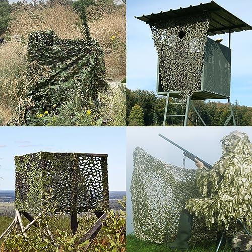 Yeacool Camo Tarp Bulk Roll Camo Net Camo Cover Camouflage for Hunting Blind Military Party Decor Canopy Outdoor Photo Background Window Screen Cover (Woodland Camo, 9.8ftx9.8ft, 3m*3m) - Thumbnail 7