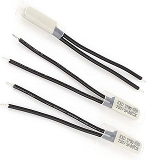 Aexit 3 Pcs Outlets & Accessories KSD9700 80 Celsius Normal Open Bimetal Outlet Switches Thermostat Switch