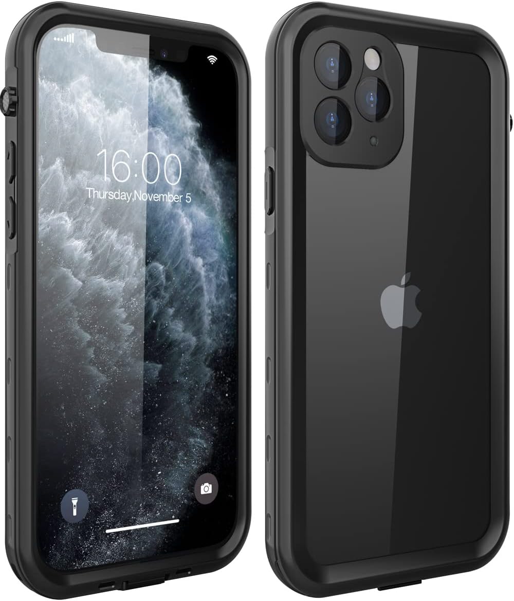 iPhone 11 Pro Max Waterproof Case, Full Body Rugged iPhone 11 Pro Max Case with Screen Protector, Shockproof Dustproof Dirtproof Cell Phone Case for iPhone 11 Pro Max 6.5’’ (All Black)