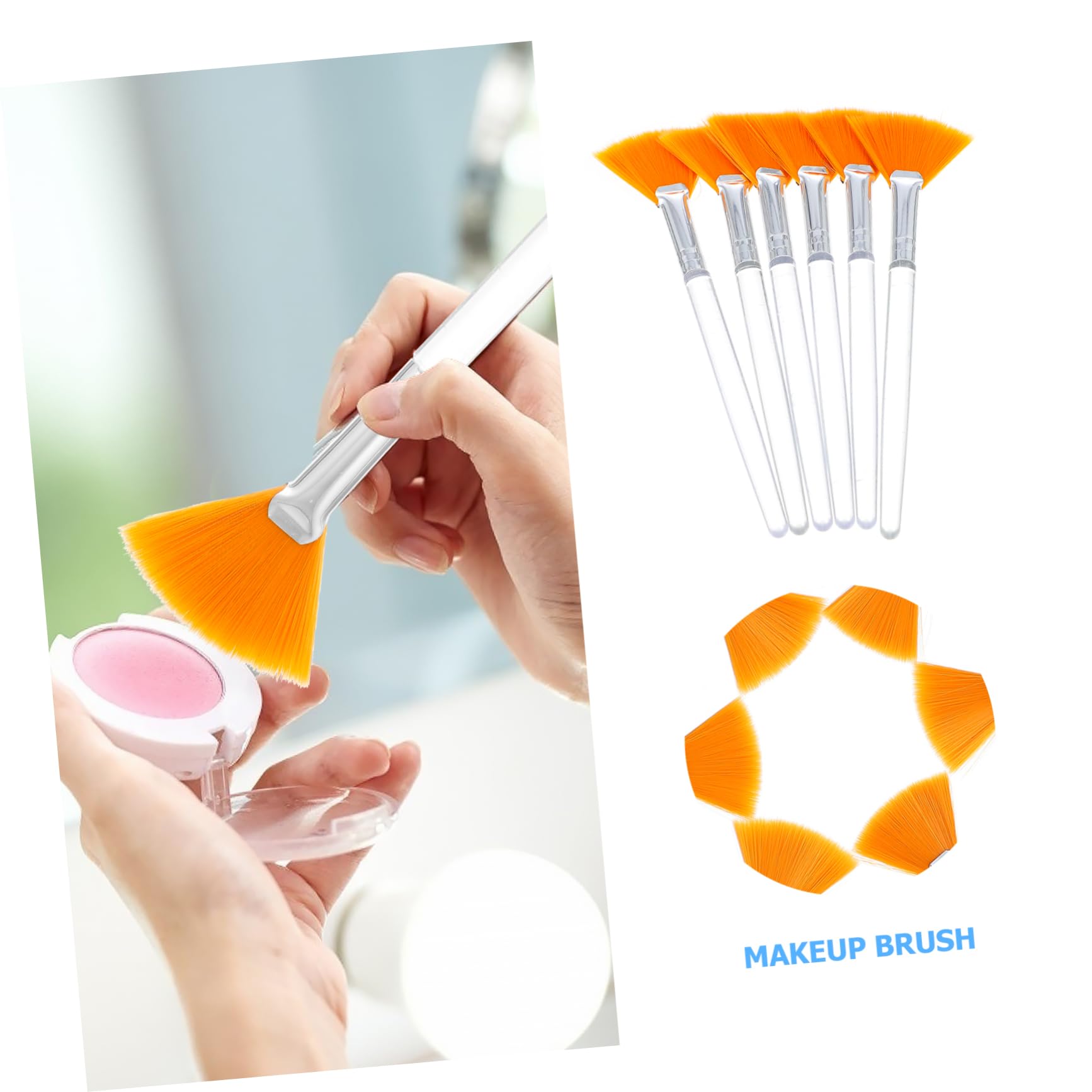 MAGICLULU 18 Piezas cepillo de máscara de belleza pequeño abanico de maquillaje cepillo para el tratamiento de la piel brochas de maquillaje pinceles maquillaje resaltadores herramientas