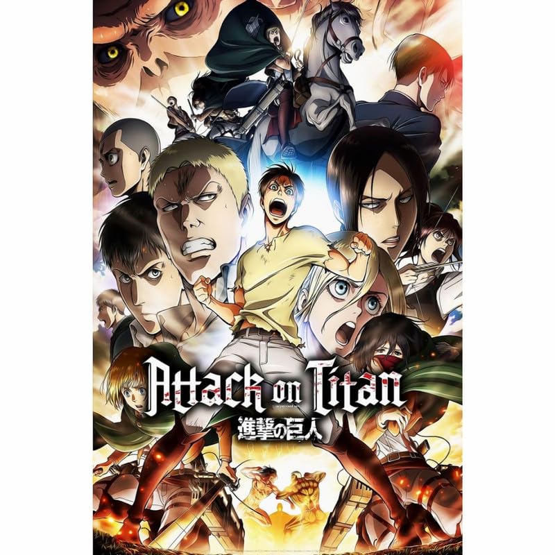 Image of POSTER WALLAH Attack On Titan Anime Poster for Home Office and Student Room Wall | Aesthetic Poster | Wall Decor ATCKONTTN14 (18X12 inch)